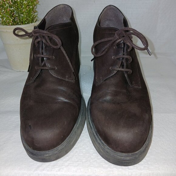 Luca B for Calico chunky brown suede lace up shoes, chunky heel, size 7.5 - Picture 5 of 9